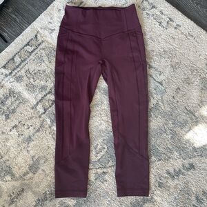 High Rise Lululemon Burgundy Leggings